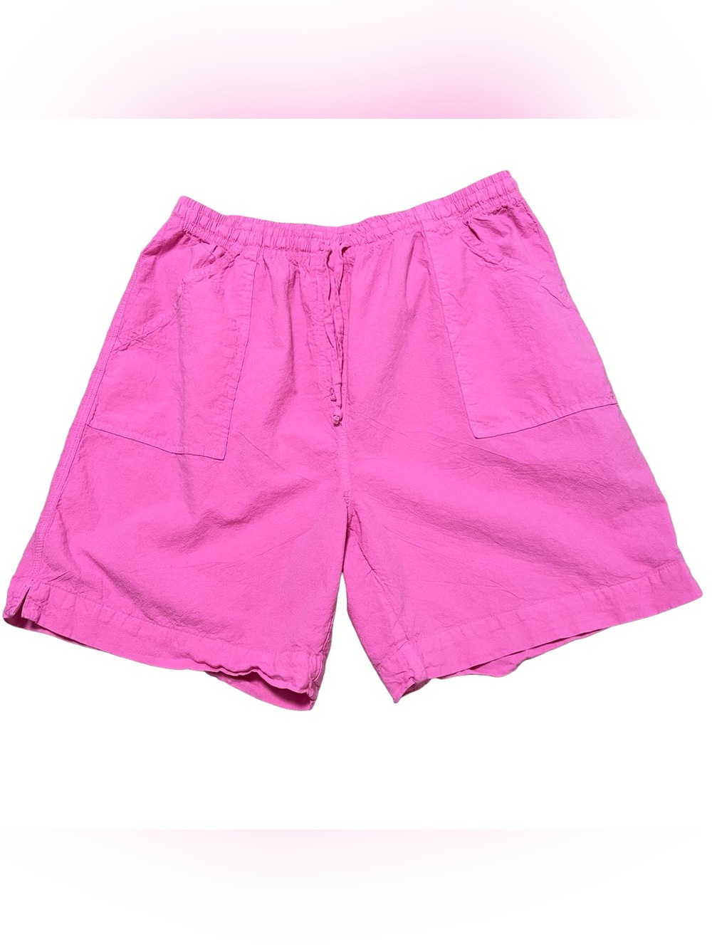 Vintage Cotton Women’s Hot Pink Elastic-Waist Pull-On Shorts